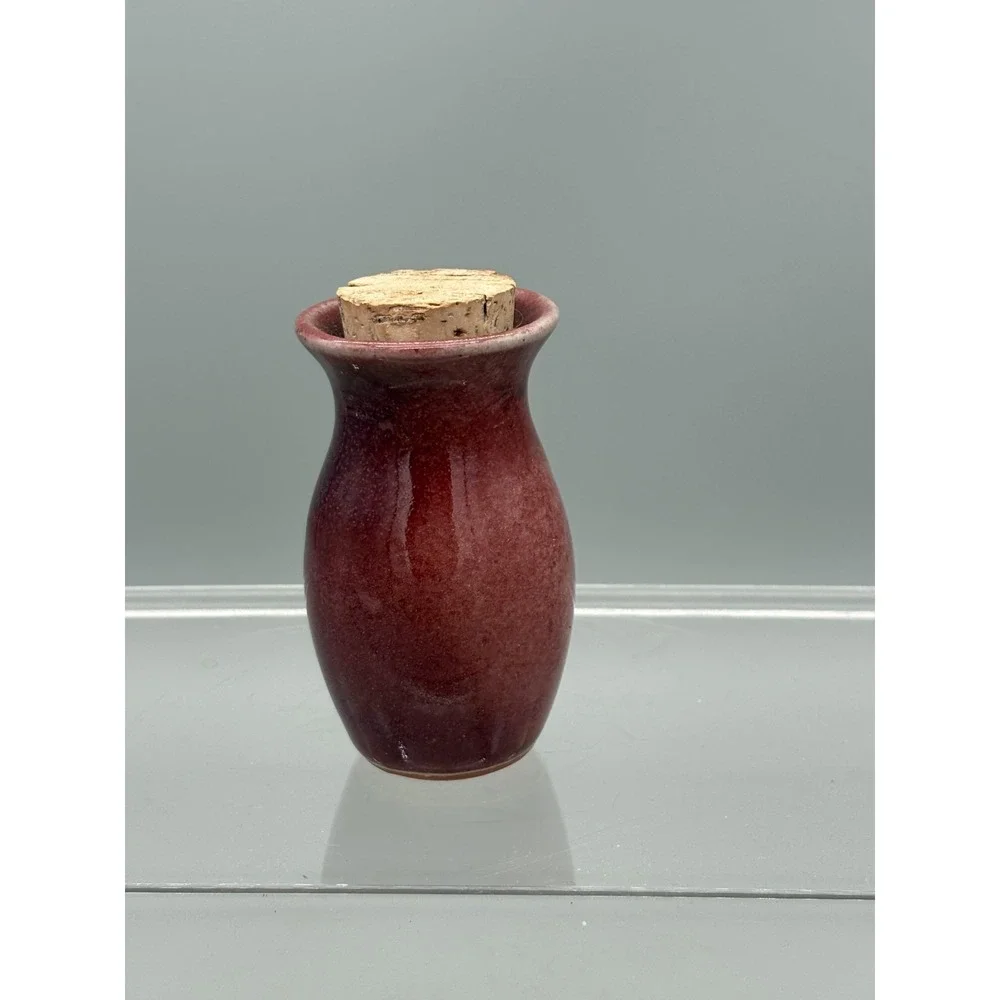 Vintage Porcelain Vase Red Purple Glaze Vase with 3.5